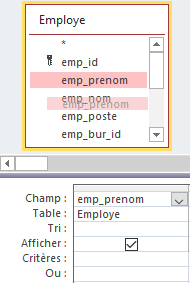 choisir un champ en cliquer-glisser
