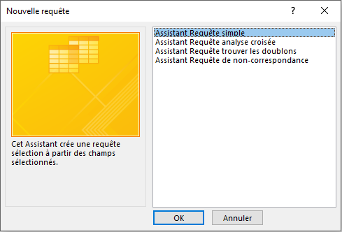 fenêtre nouvelle requête