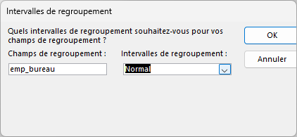 fenêtre intervalle de regroupement