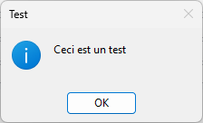 boite de message macro test
