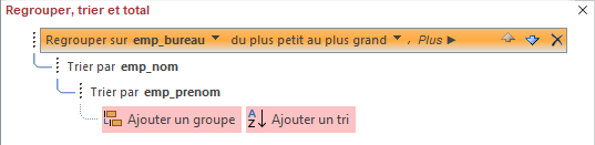 fenêtre regrouper et trier