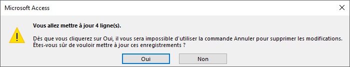 requête mise à jour