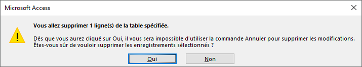 supprimer un enregistrement