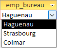 liste déroulante bureau