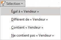 Filtre vendeur