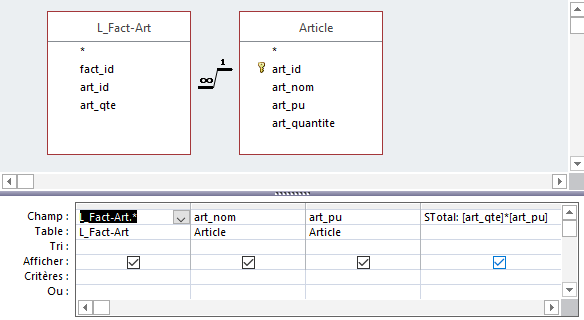requête RFacture-items