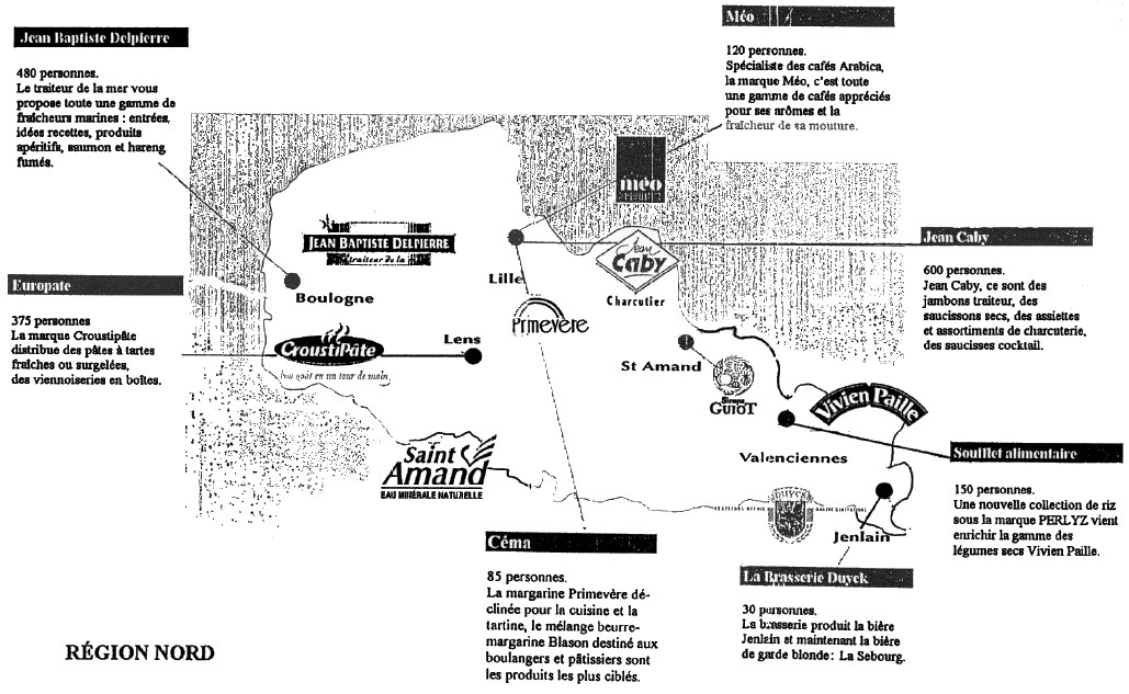 Carte de la Région Nord