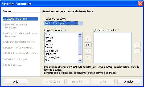assistant nouveau formulaire