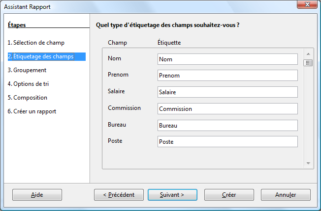 assistant d'étiquetage