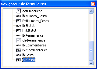 fenêtre navigateur de formulaire