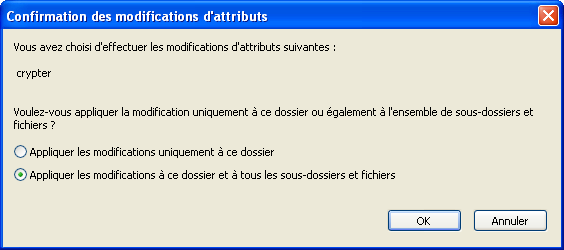 Confirmation de cryptage