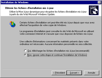 Ignorer la mise à jour des fichiers
