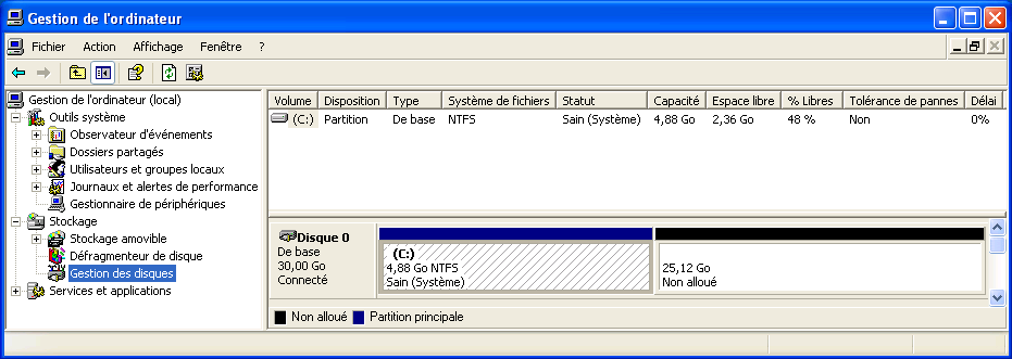 Gestion des disques