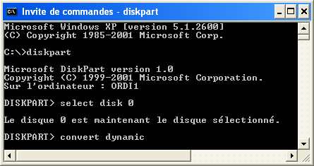 commandes diskpart