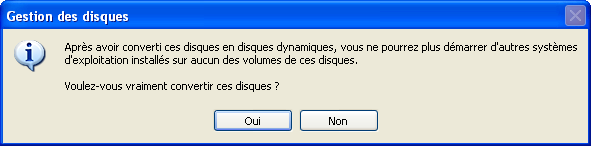 Message d'avertissement de conversion