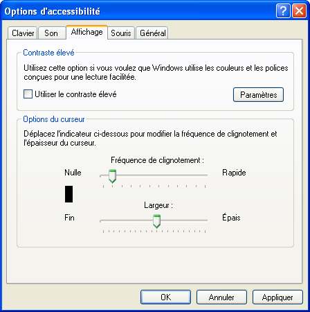 Propriétés d'accessibilité 2