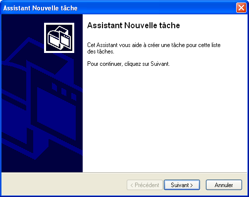 Assistant nouvelle tâche 5