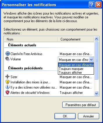 Propriétés de la Barre des tâches 3