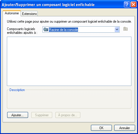 Ajouter un composant enfichable dans une console MMC 1