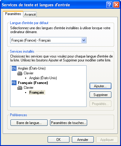 Options régionales et linguistiques 4