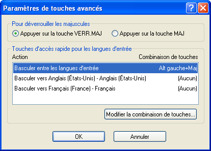 Options régionales et linguistiques 5