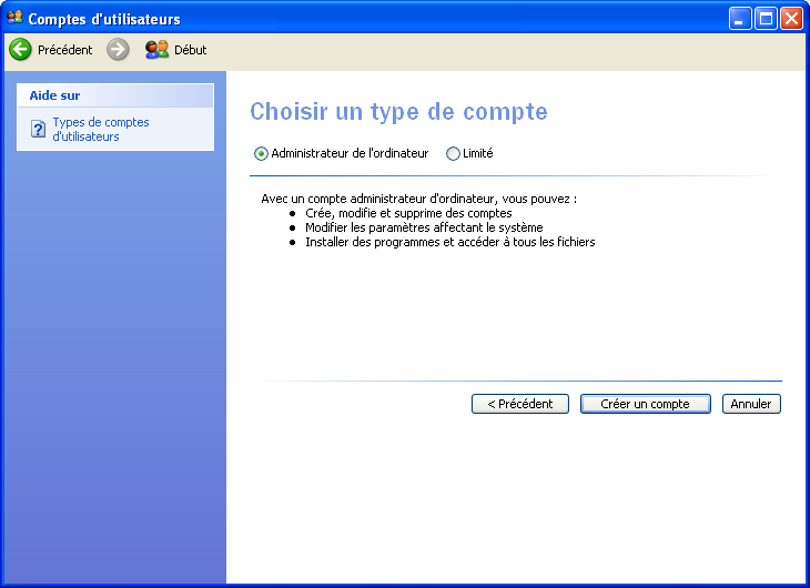 Créer un compte utilisateur 3