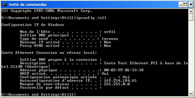 Ipconfig /all