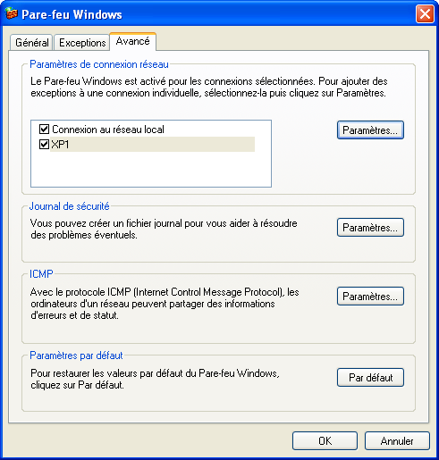 Activation du firewall 3