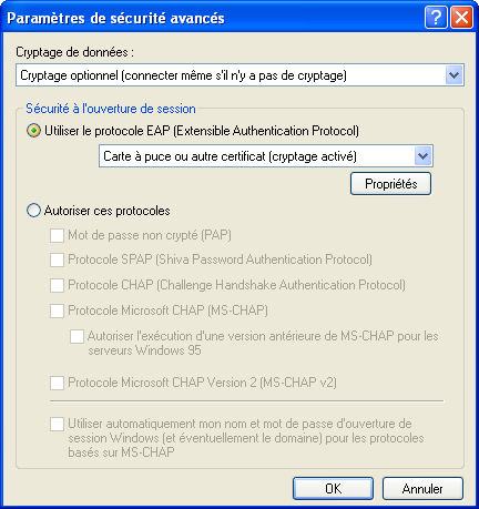 Propriétés de sécurité 2