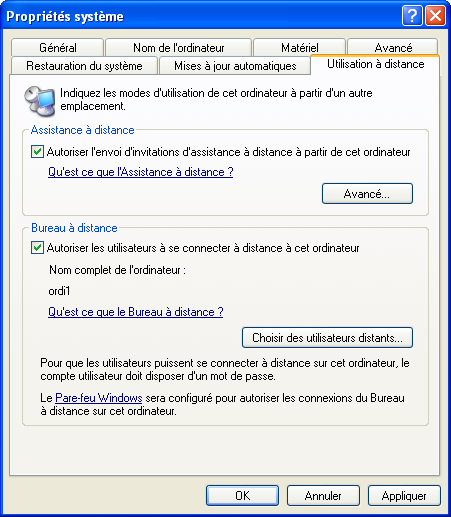 Utilisation à distance 1